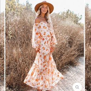 Off the shoulder maxi dress